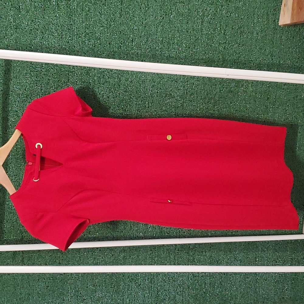 Red chaps dress